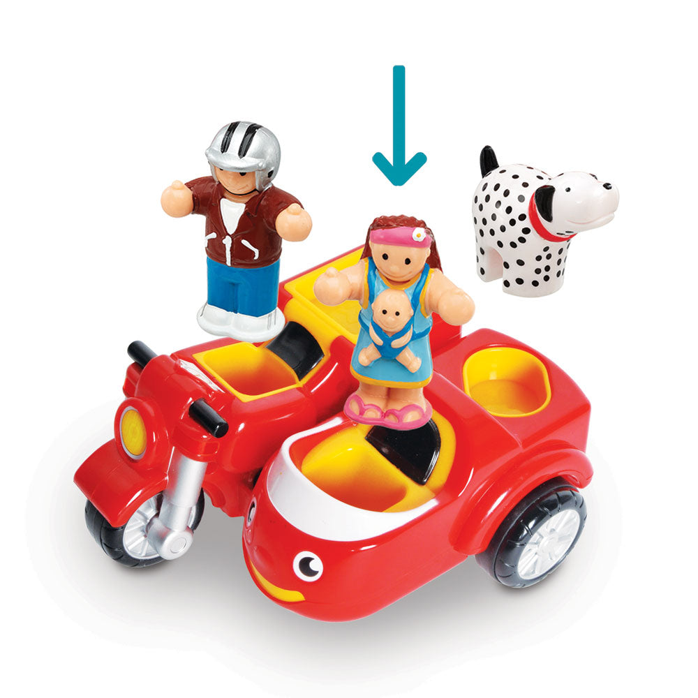 Motorbike Mason & Sidecar toy feature