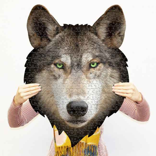 Wolf Shaped Jigsaw Puzzle full size