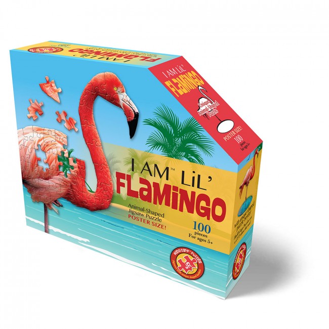Flamingo shaped jigsaw puzzle box