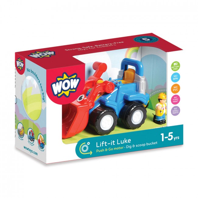 Lift-it Luke Digger Tractor toy WOW Toys box