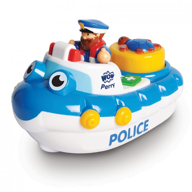 Police Boat Perry WOW toys bath boat