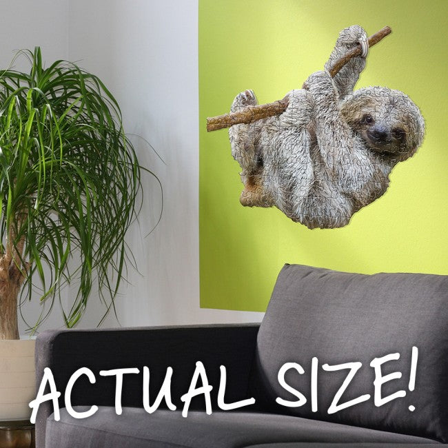 Sloth Shaped Jigsaw Puzzle actual size