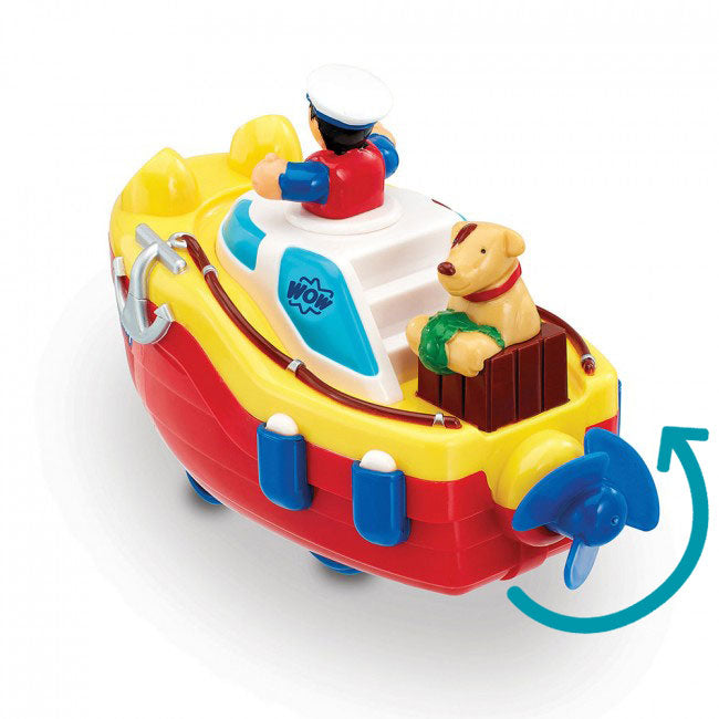 Tommy Tug Boat WOW bath toy feature