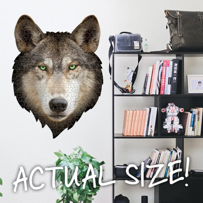 Wolf Shaped Jigsaw Puzzle actual size